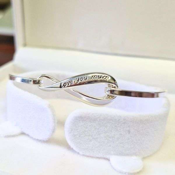 Equilibrium Silver Plated Bangle Mum Eternal