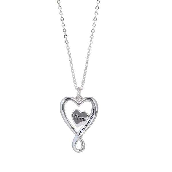 Equilibrium Silver Plated Necklace Heart Mum