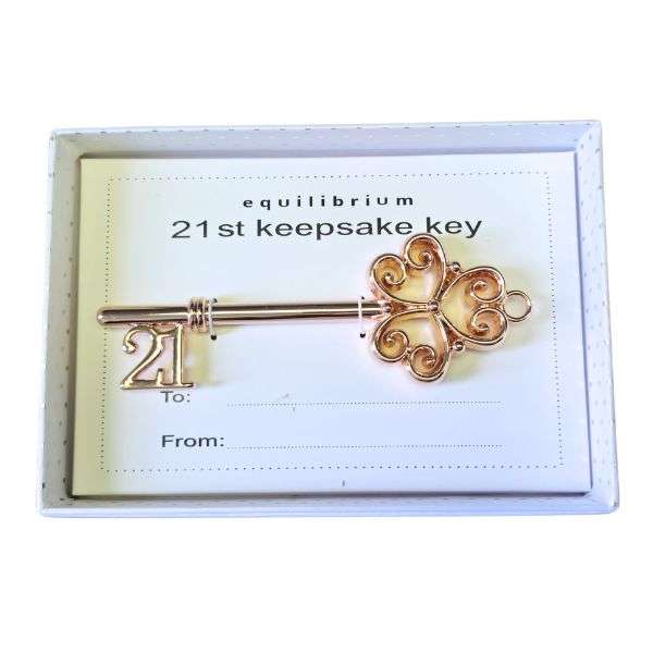 Equilibrium Keepsake Key Large 21st Rose Gold 12cm