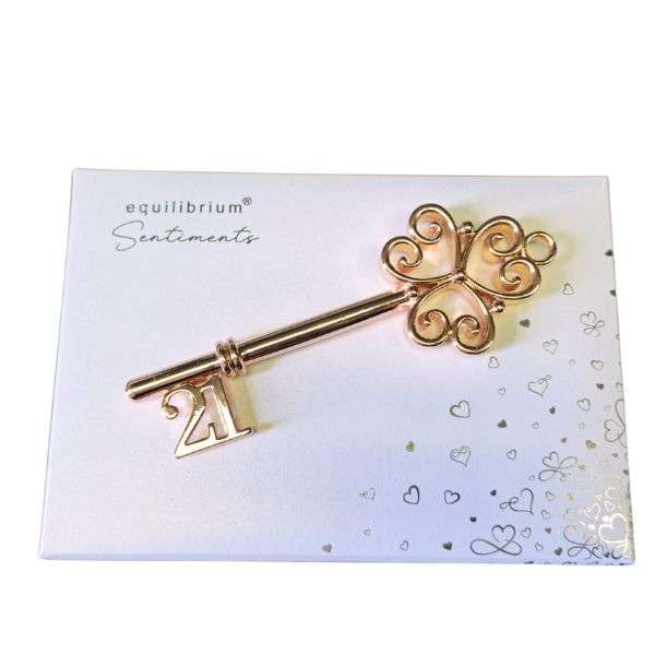 Equilibrium Keepsake Key Large 21st Rose Gold 12cm
