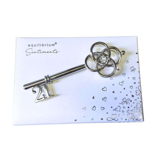 Equilibrium Keepsake Key Large 21st Silver Knot 12cm