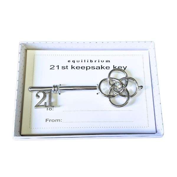 Equilibrium Keepsake Key Large 21st Silver Knot 12cm