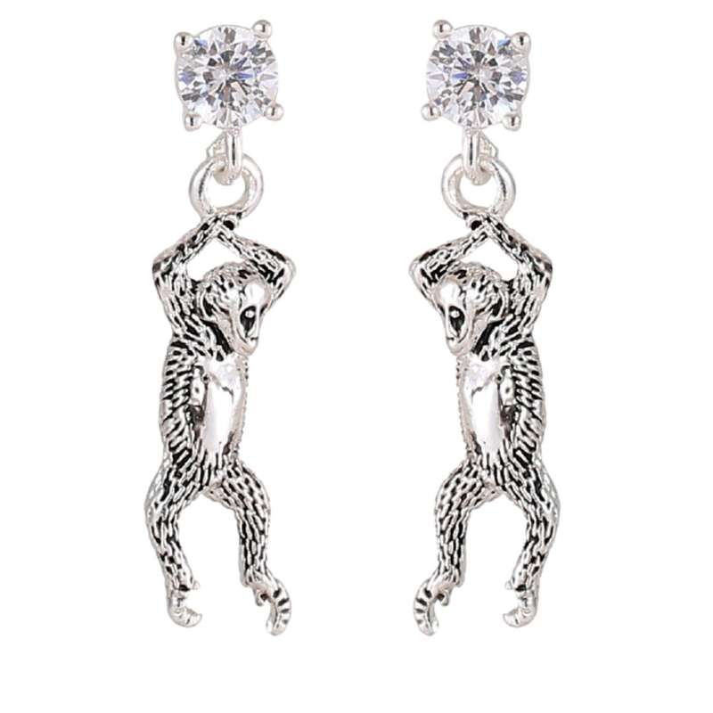 Equilibrium Wild at Heart Orangutan Silver Plated Earrings
