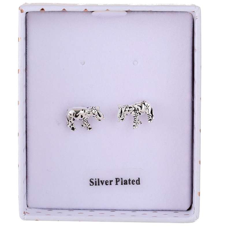 Equilibrium Wild at Heart Silver Plated Elephant Earrings