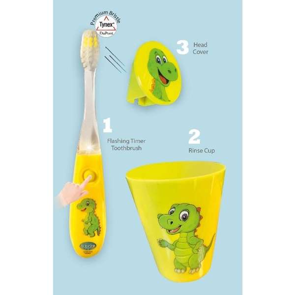 Kids Dino Timer Toothbrush With Cup & Cover Single
