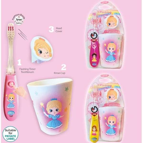 Kids Princess Timer Toothbrush With Cup & Cover Single