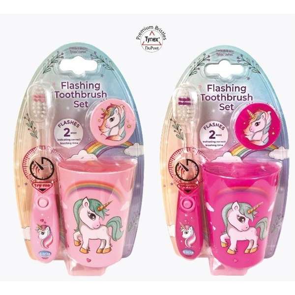 Kids Unicorn Timer Toothbrush With Cup & Cover Single