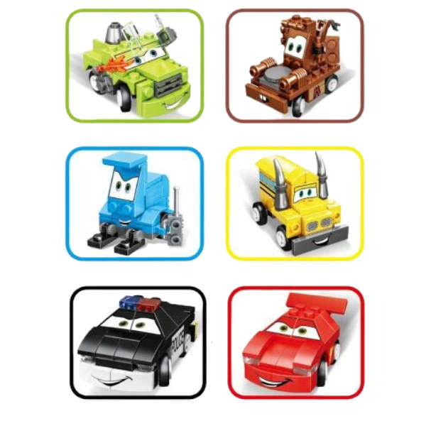 Mini Building Blocks Vehicles Display 12/pc