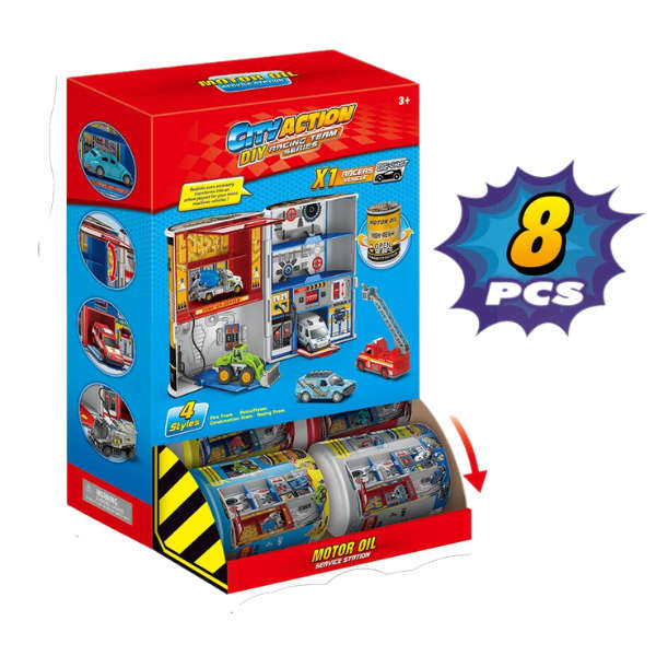 Motor Oil Service Station Playset Display 8/pc