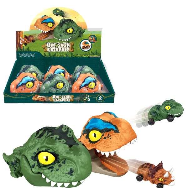 Catapult Dino Car Display 6/pc