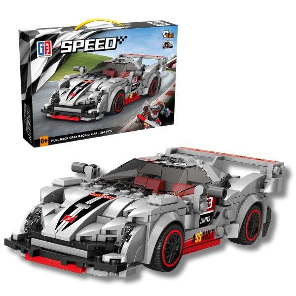 Speed Racing Car Building Blocks Grey 363 Pcs 2-in-1