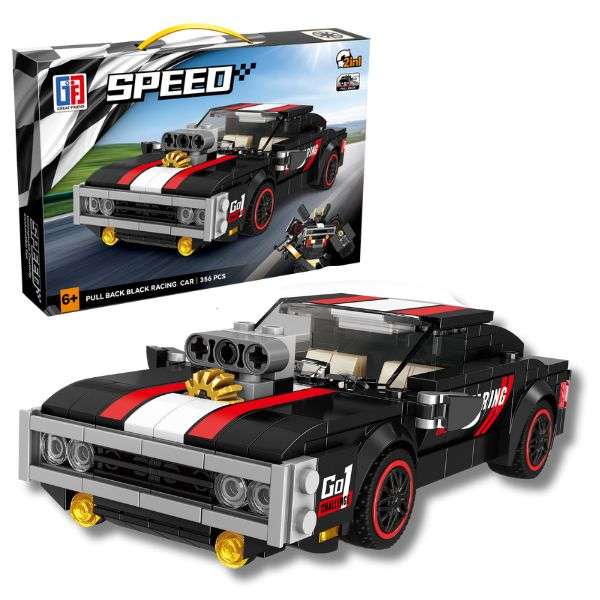 Speed Racing Car Building Blocks Black 356 Pcs 2-in-1