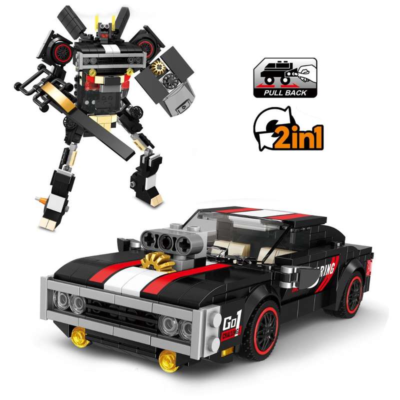 Speed Racing Car Building Blocks Black 356 Pcs 2-in-1