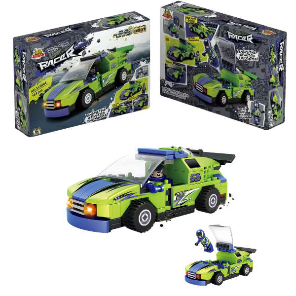 Building Blocks - Sport Racing: 144 Piece Set with Racer Bobbi