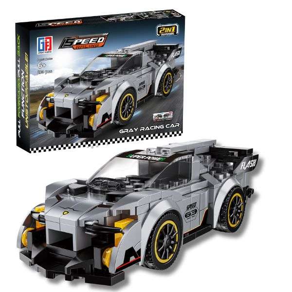 Speed Racing Car Building Blocks Grey 219 Pcs 2-in-1