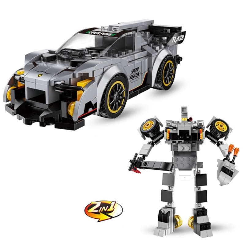 Speed Racing Car Building Blocks Grey 219 Pcs 2-in-1