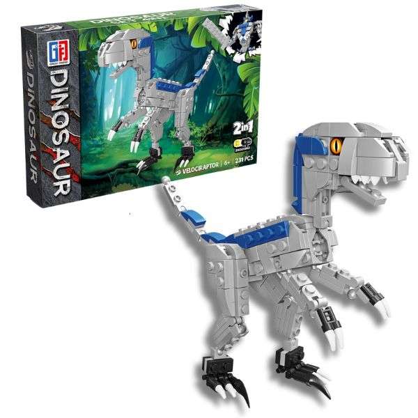 Dinosaur Building Blocks Velociraptor 231pcs 2-in-1