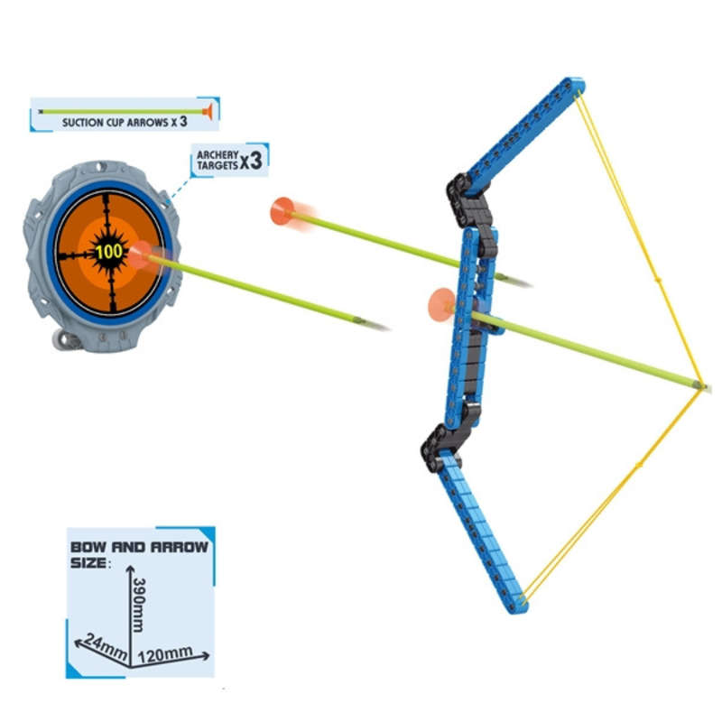 DIY Building Block Archery Set - 85 Piece Kids Toy
