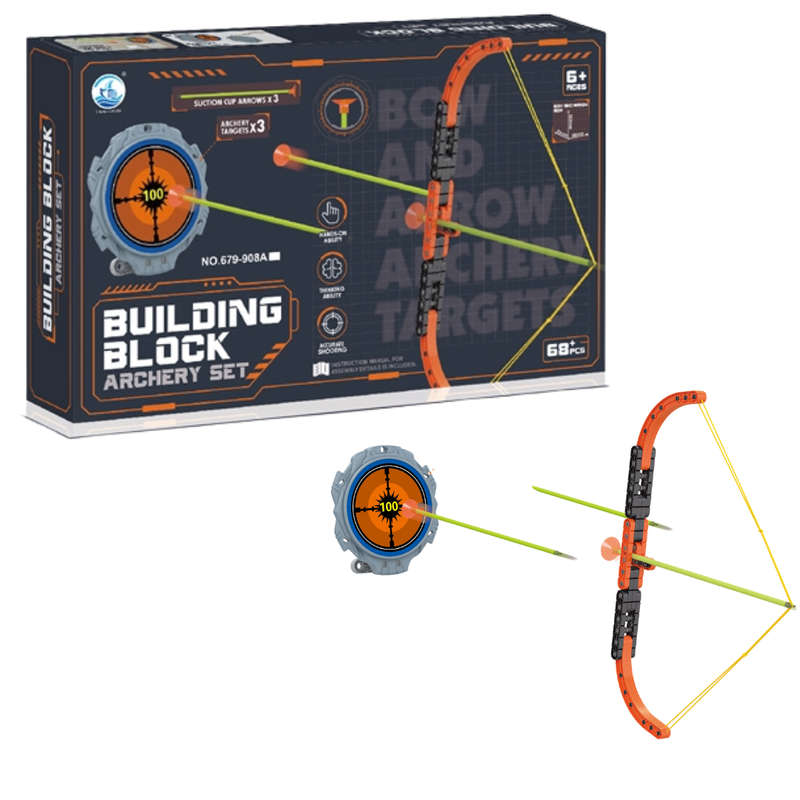 DIY Building Block Archery Set - 68 Piece Kids Toy