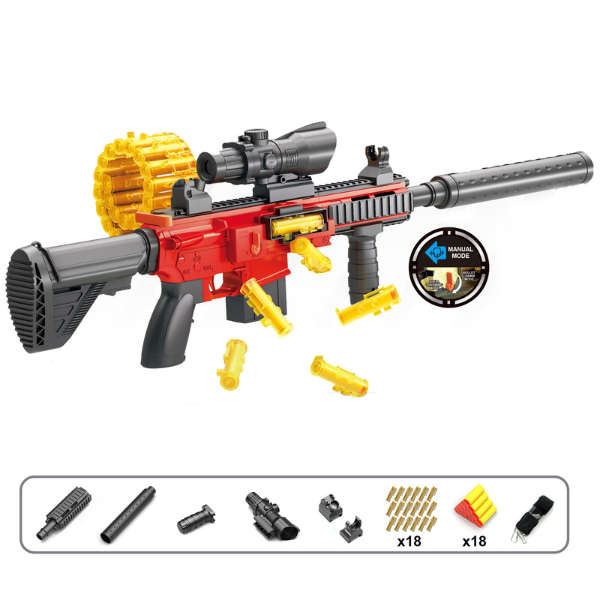 Shell Throwing Soft Bullets Gun Set Red