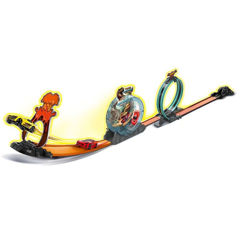 Speed Racing Track Set - 25 PCS with Volcano Jump & Spin Chamber