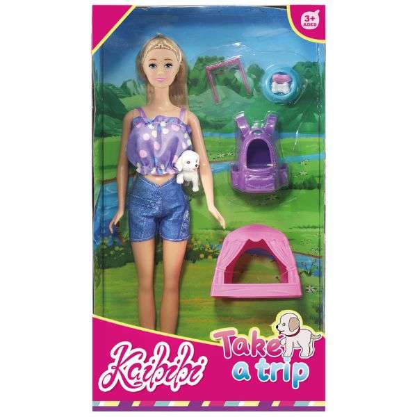 Kaibibi - Take a Trip 28cm Travel Doll with Pet & Accessories