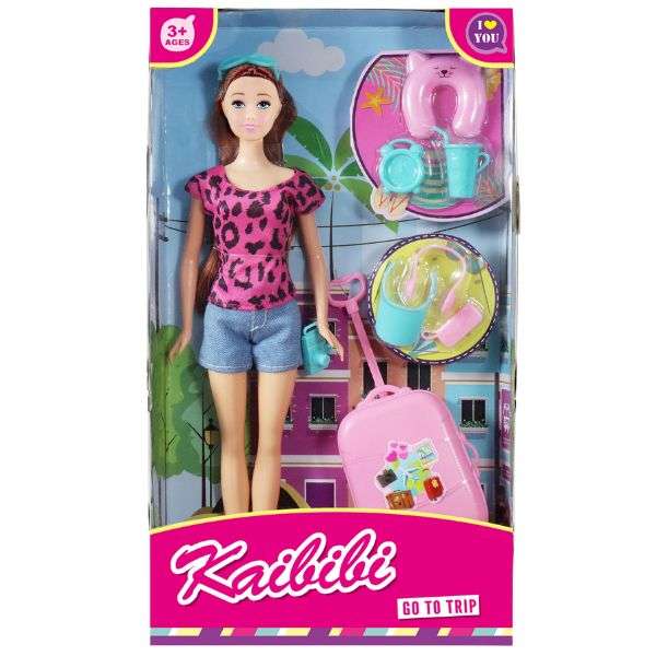Kaibibi Go To Trip Doll with Travel Accessories - 30cm Fashion Doll