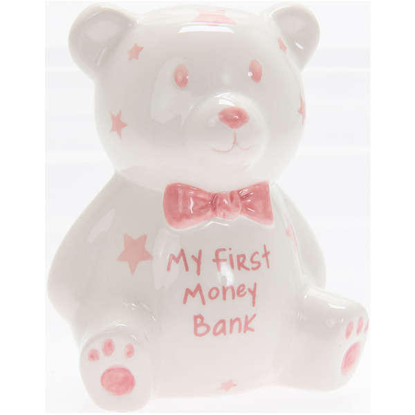 My First Teddy Money Bank Pink