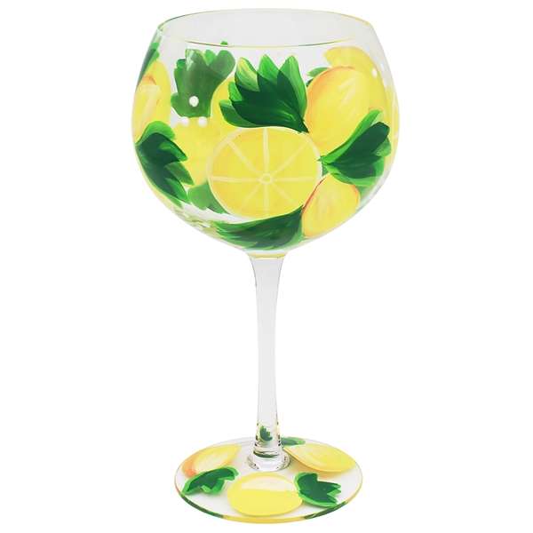 Gin Glass Hand Painted Lynsey Johnstone Lemons