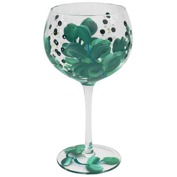 Gin Glass Hand Painted Lynsey Johnstone Eucalyptus