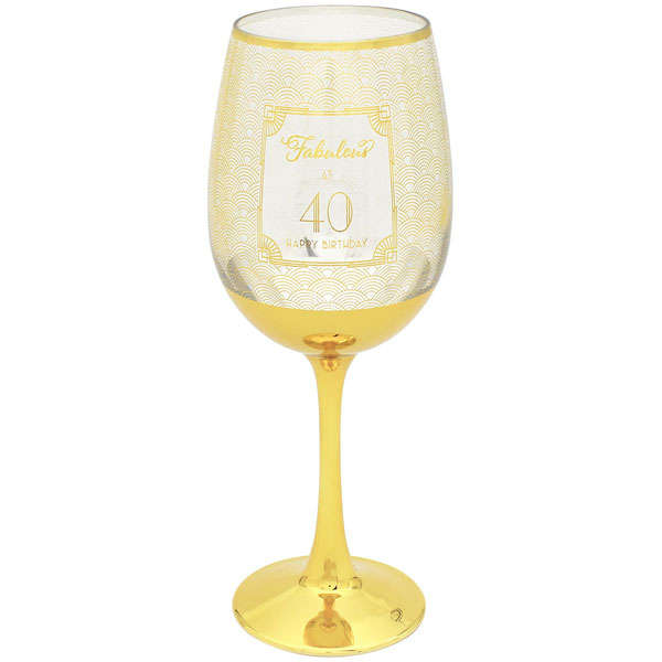 Fabulous at 40 Wine Glass