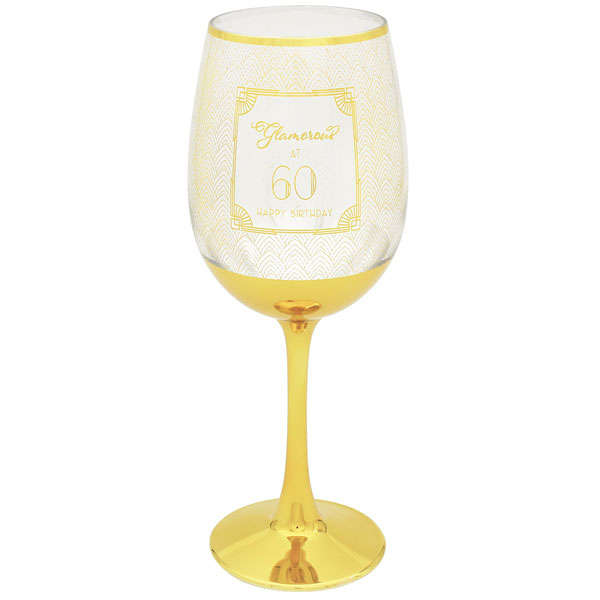Glamorous at 60 Wine Glass