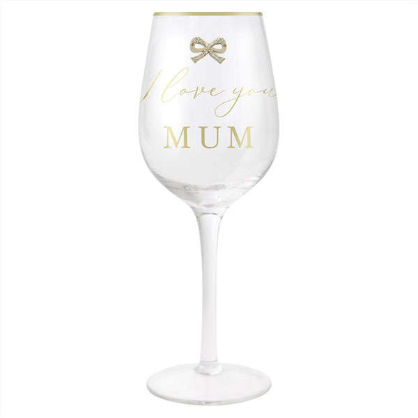 Love You Mum Wine Glass