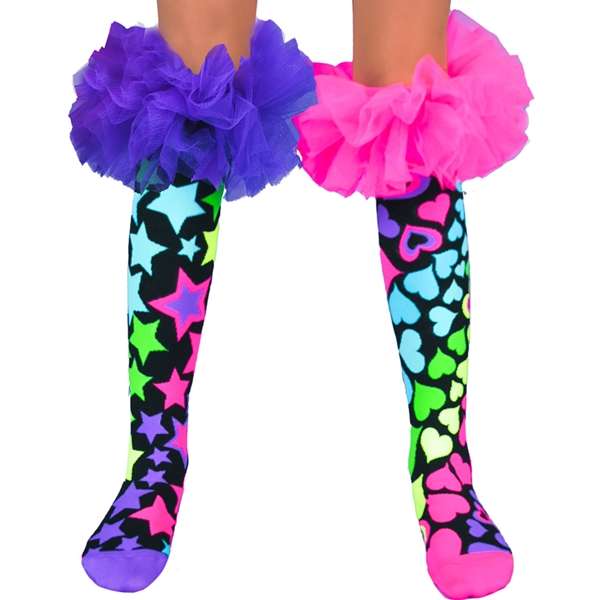 MADMIA Magic Frill Knitted Neon Knee-High Socks, Ages 6-99