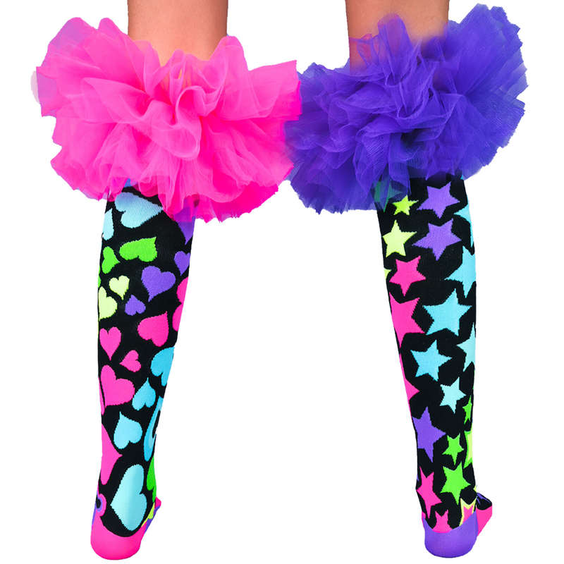 MADMIA Magic Frill Knitted Neon Knee-High Socks, Ages 6-99