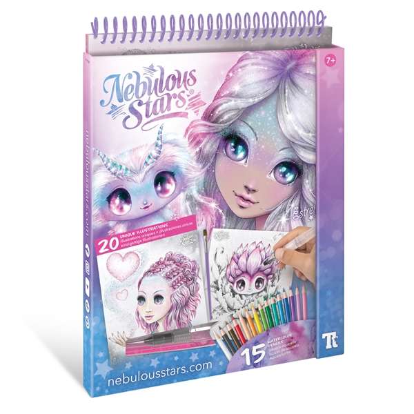 Nebulous Stars Watercolouring Book Set Estrelia incl Pencils