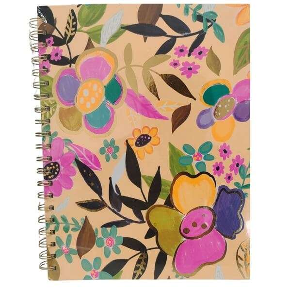 Notebook A4 Neon Flowers - Spiral Bound Hardcover Journal