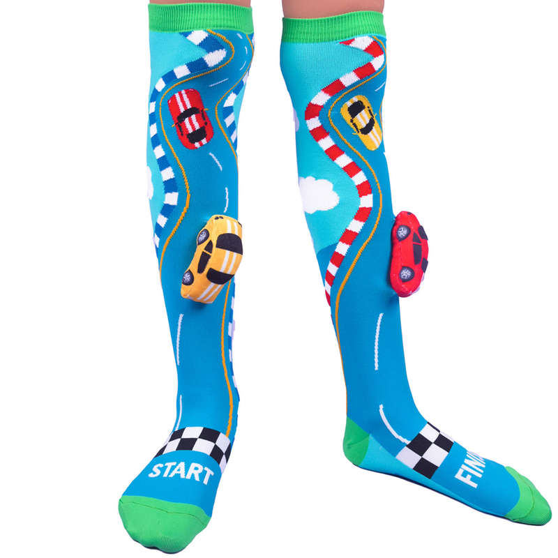 MADMIA Racing Cars Knitted Knee-High Socks, Ages 6-99