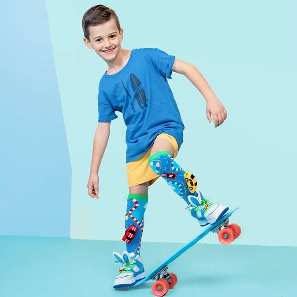 MADMIA Racing Cars Knitted Knee-High Socks, Ages 6-99