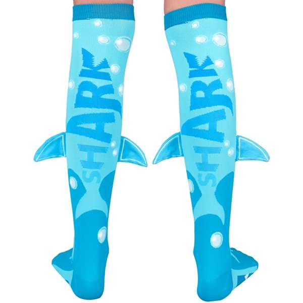 MADMIA Shark Knee-High Socks with 3D Fins, Ages 6-99