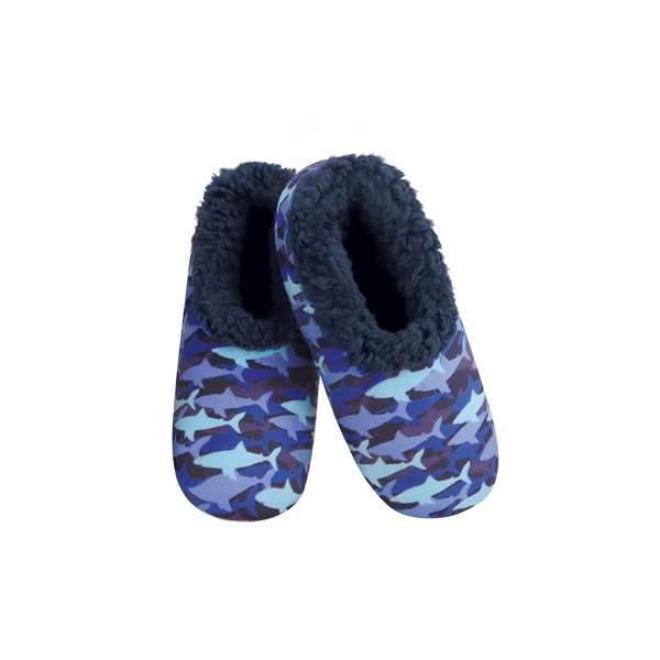 snoozies Kids Fleece Slippers Sharks