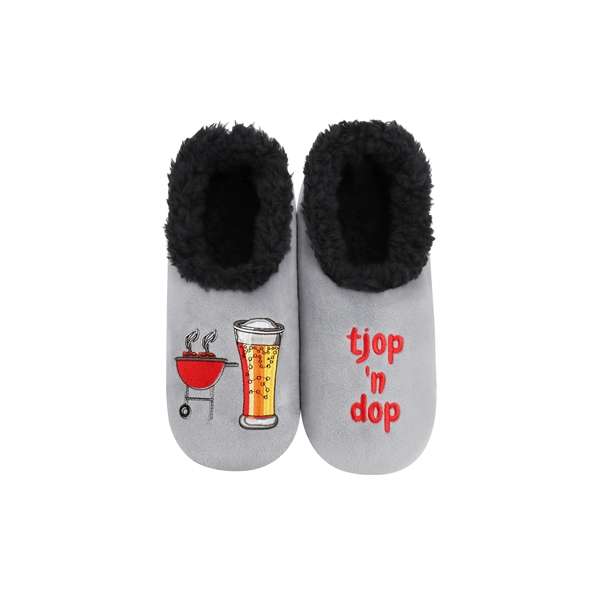 snoozies Mens Fleece Slippers  -Ttjop 'n dop