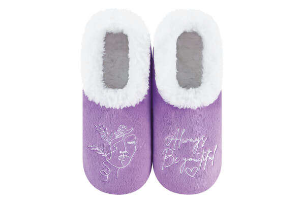 snoozies Womens Fleece Slippers Always Be You