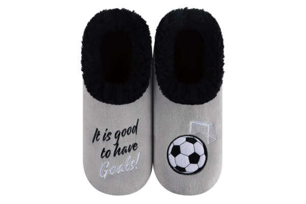 Snoozies Mens Fleece Slippers Have Goals