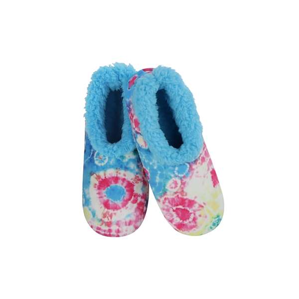snoozies Womens Fleece Slippers Peace Out - Blue