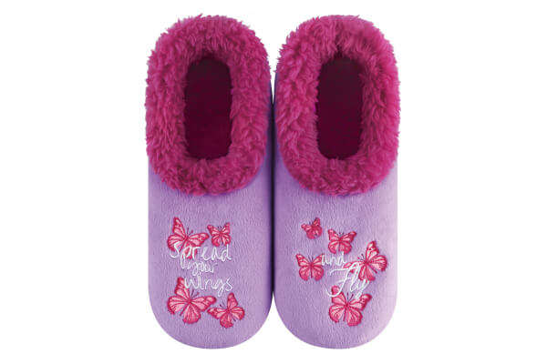Snoozies Womens Fleece Slippers Spread Your Wings