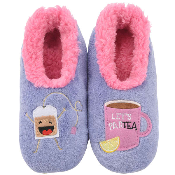 snoozies Womens Fleece Slippers Par-Tea