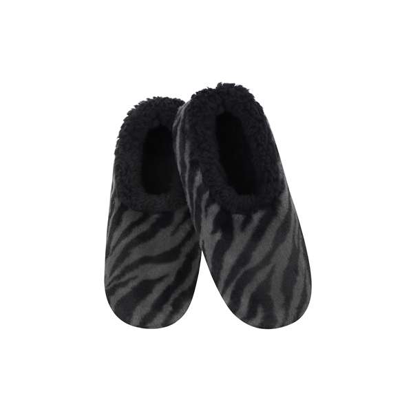 snoozies Womens Fleece Slippers Zebra