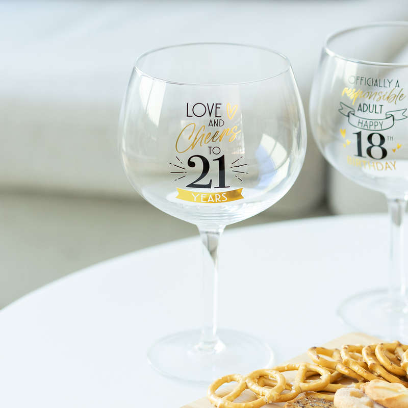 Splosh 21st Balloon Glass