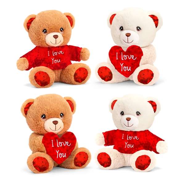 Keeleco Valentines Bear 20cm 4 Assorted